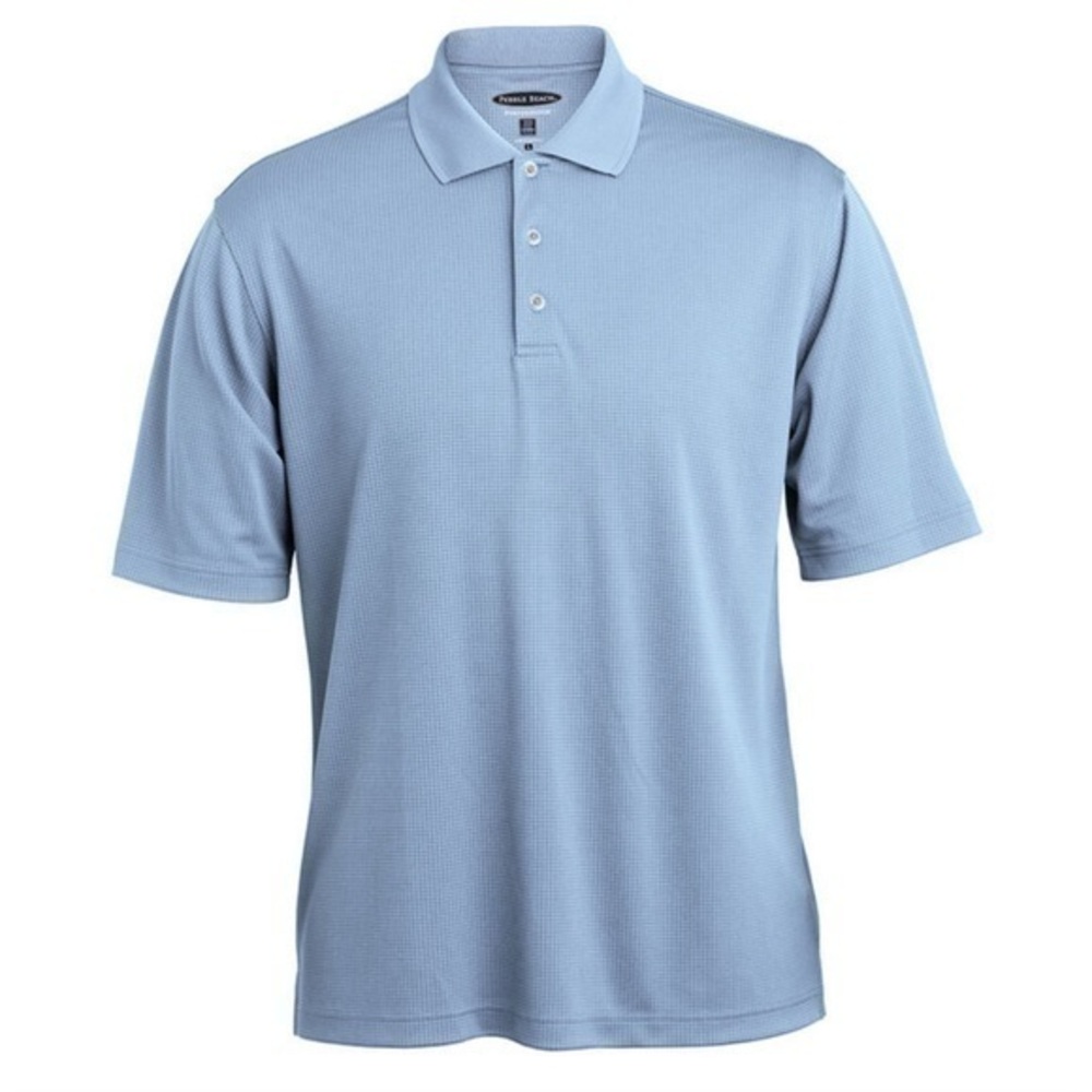 Men’s Pebble Beach grid texture polo top short sleeve